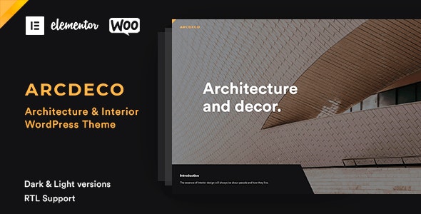 قالب معماری و طراحی داخلی وردپرس Arcdeco نسخه 1.4.5
