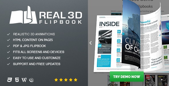 افزونه کتاب سه بعدی  Real3D FlipBook نسخه 3.36