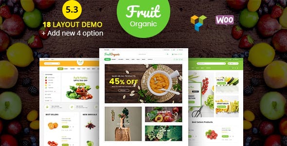 قالب فروشگاه ارگانیک Food Fruit ووکامرس نسخه 6.4