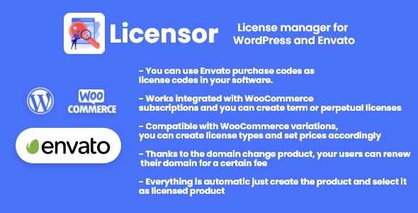 افزونه لایسنس گذاری محصولات ووکامرس و انواتو Licensor نسخه 1.0.1