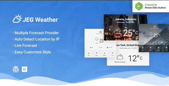 افزونه پیش بینی آب و هوا Jeg Weather Forecast وردپرس نسخه 1.0.5