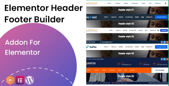 افزودنی المنتور ساخت هدر و فوتر Elementor Header Footer Builder نسخه 1.0.3