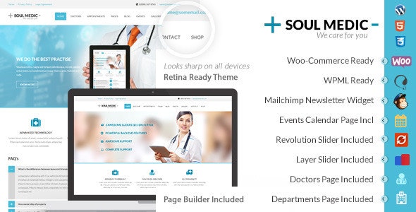 قالب پزشکی و بیمارستان SoulMedic وردپرس نسخه 4.9