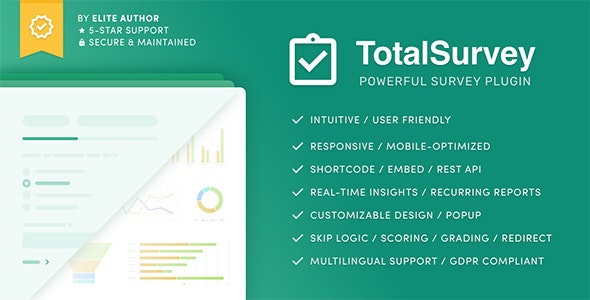 افزونه پرسشنامه و نظرسنجی Total Survey وردپرس نسخه 1.8.3