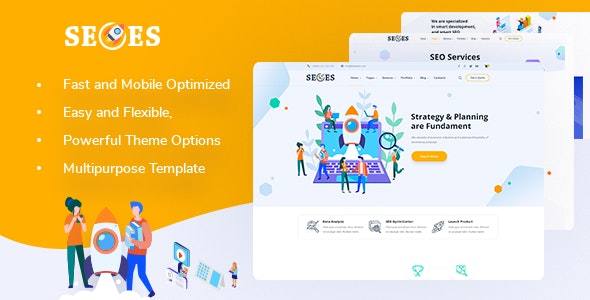 پوسته Seoes پوسته آژانس بازاریابی دیجیتال برای وردپرس نسخه 1.1.0