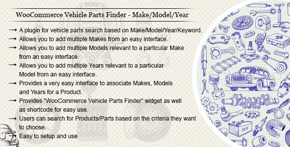 افزونه جستجوی قطعات یدکی خودرو بر اساس برند، مدل و سال ساخت WooCommerce Vehicle Parts Finder نسخه 3.7