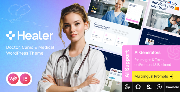 پوسته ویژه پزشکان، کلینیک‌ها و مراکز درمانی با وردپرس Healer  نسخه 1.0